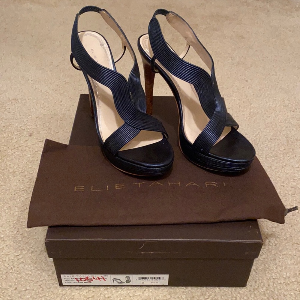 ELIE TAHARI Women's Cleopatra Platform Sandal - Blue Moon
